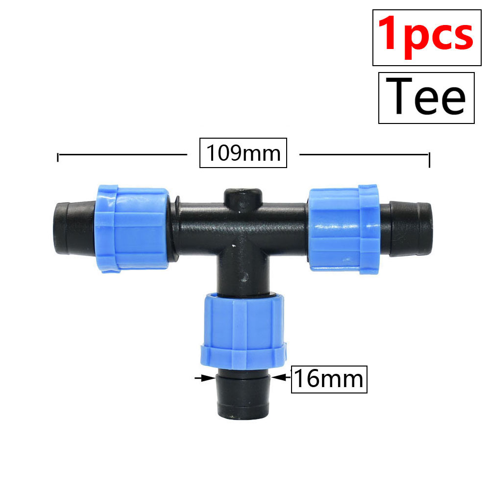 16mm Drip Tape Hose Connectors Tap Straight Tee Elbow End Plug Greenhouse Farm Garden Water Connector Drip Irrigation System: Burgundy