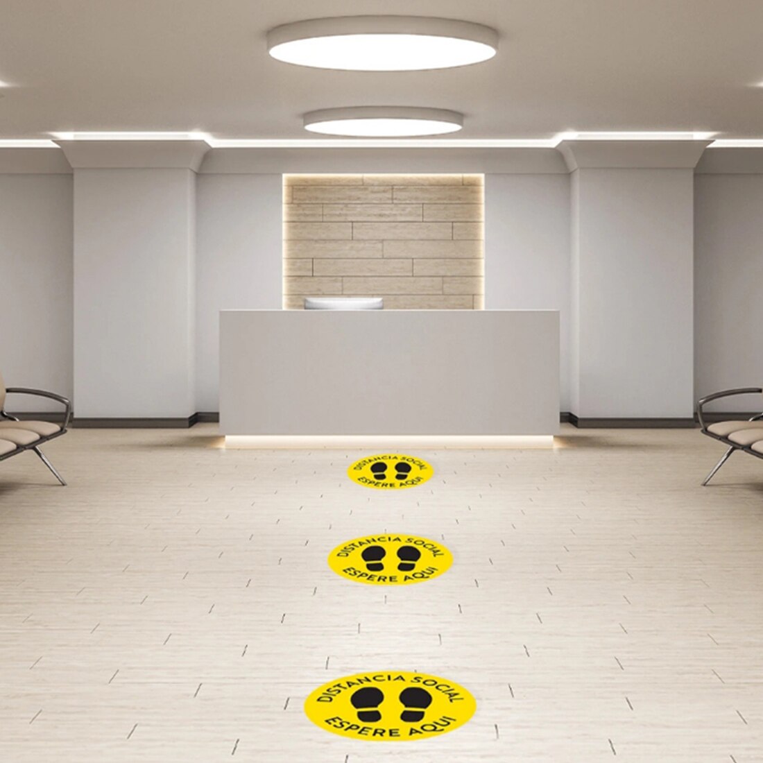 Notice Keep Distance Safety Sign Outdoor Removable PVC School Supermarket Floor Stickers Easy Use Station Non Slip