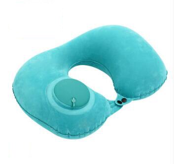 Inflatable U-shaped Pillow Travel Essential Cervical Spine Neck Pillow Portable Siesta Neck Artifact Pillow U-shaped Pillow: Blue