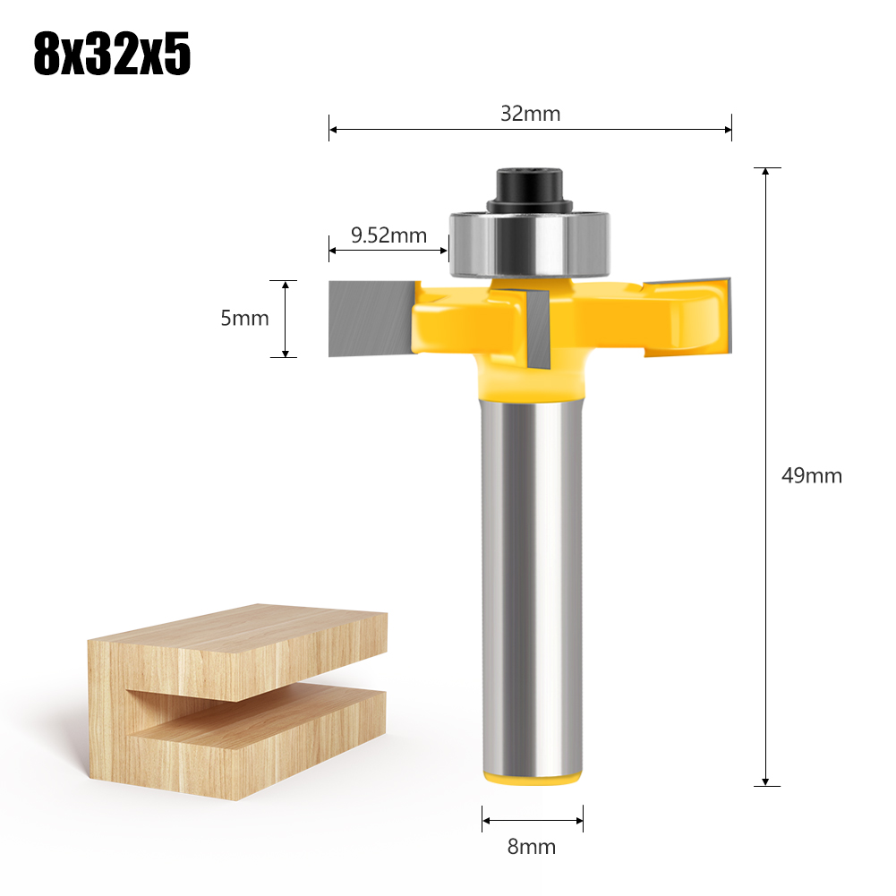Enrutador de madera, vástago de 8mm, fresa de extremo recto, recortadora, limpieza, ajuste al ras, esquina, caja redonda, brocas, herramienta, fresa,: 36 mm
