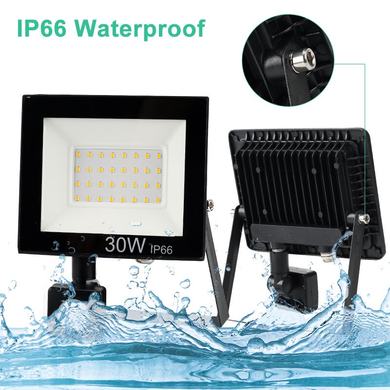 10w 20w 30w 50w 100w led projektør 220v 240v vandtæt pir bevægelsessensor projektør udendørs væglampe projektør projektør