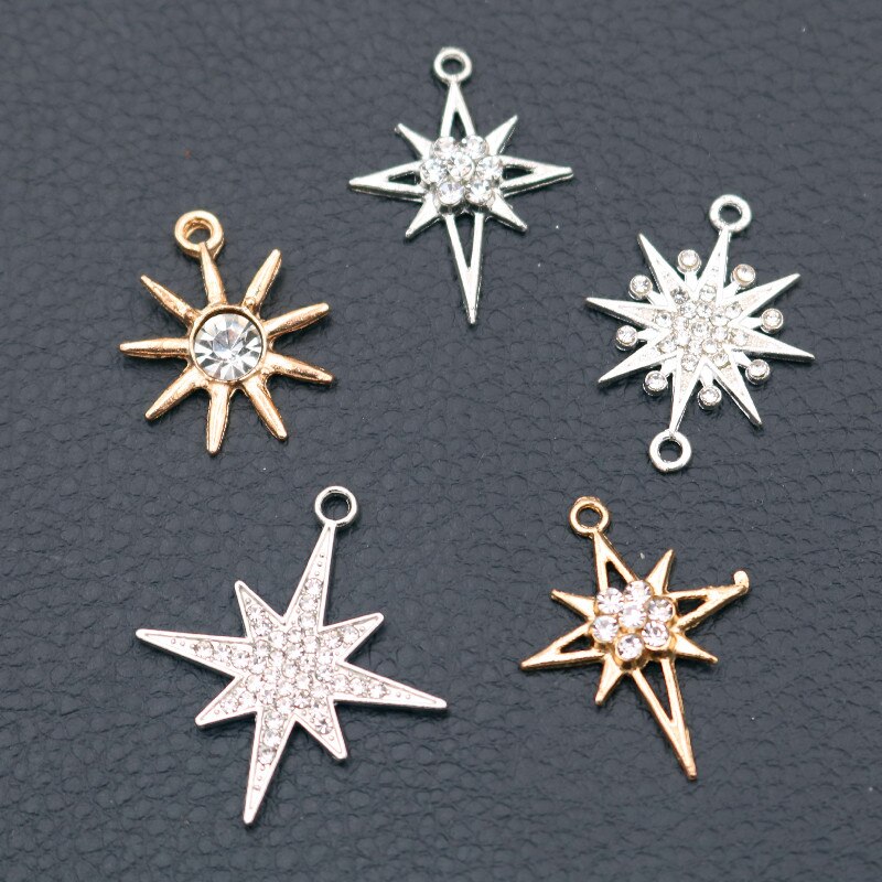 5Pcs Multi-Stijl Handgemaakte Strass Zon & Star Hanger Ketting Armband Accessoires Diy Charmes Sieraden Ambachten Maken: p6