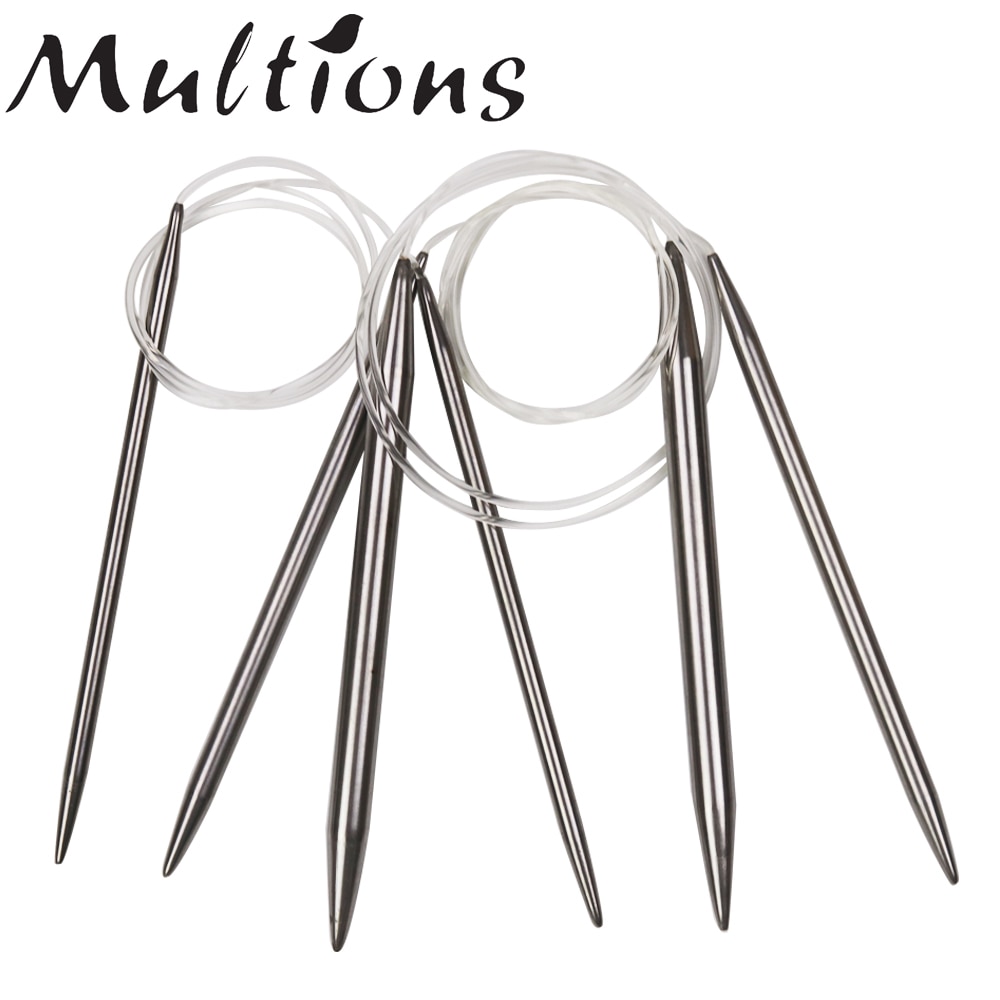 1/3Pcs Knitting Needles Stainless Steel Circular Crochet Needles for Knitting 4 6 10mm Crochet Hooks DIY Weaving Knitting Tools