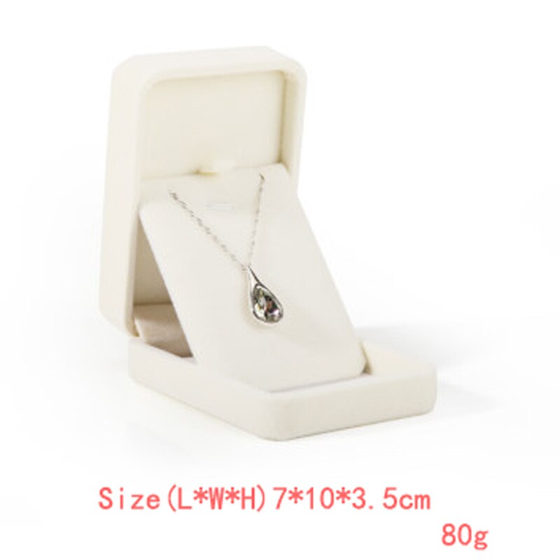 Beige Flannel Jewelry Box Jewelry Box Ring Necklace Earrings Pendant Storage Box: Pendant Box