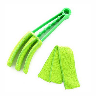 Window Blinds Cleaning Brush Microfiber Air Conditioning Duster Cleaner Removable Venetian Blind Blade Cleaning Cloth Washable: Green