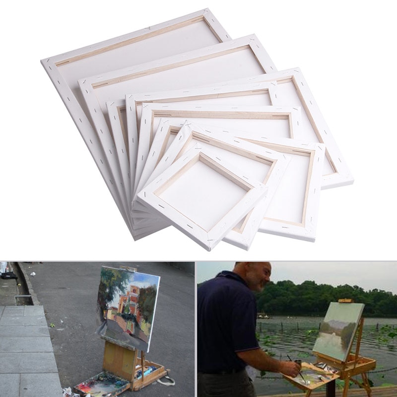 Cadre de panneau en bois carré, couleur blanche pour toile d&#39;artiste, peinture à l&#39;huile ou acrylique apprêtée