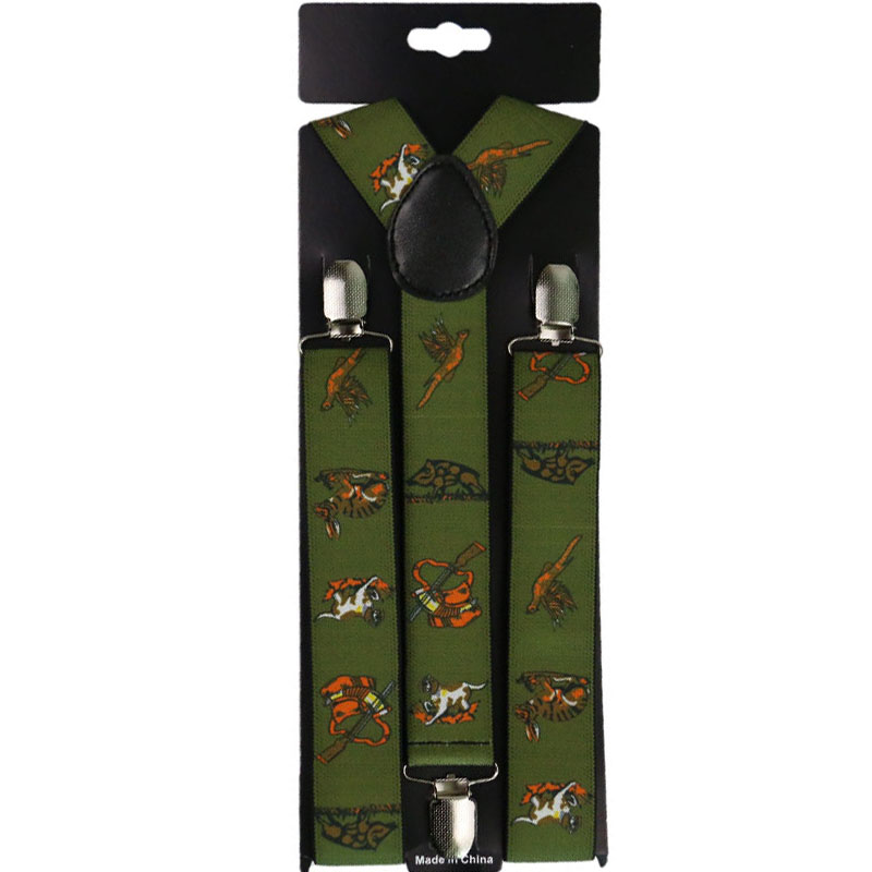 Winfox Vintage Vrouwen Mannen Verstelbare 3.5 cm Breed Zware Y-Back Jagers Dieren Bretels
