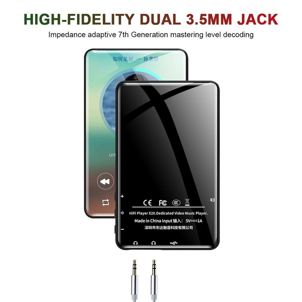 Multi-Function MP3 Player With Bluetooth HiFi Music Player Speaker 2.4" Screen Touch Screen Portable Audio/Video Player