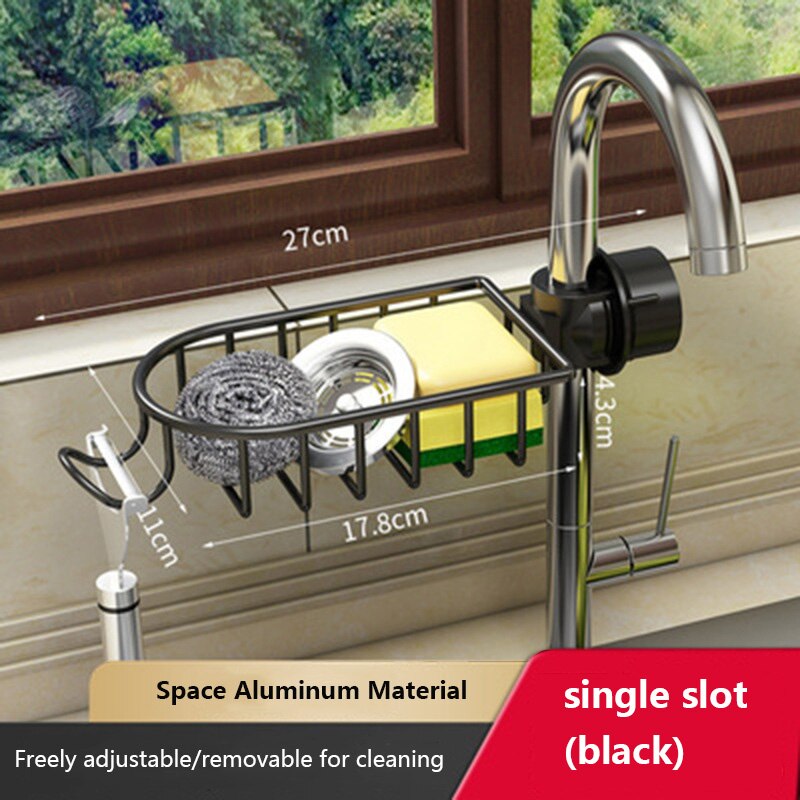 Kitchen Accessory Aluminu Dish Drainer For Sink Rack Storage Holder Soap Dish Drain Shelf Kitchen Organizer Bathroom Accessories: black oval 1