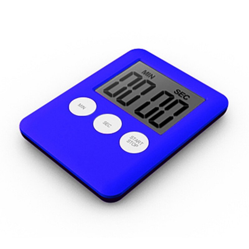 1 Pc Tijd Timer Super Dunne LCD Digitale Scherm Kookwekker Koken Count Countdown Alarm Slaap Stopwatch Temporizador: Blauw