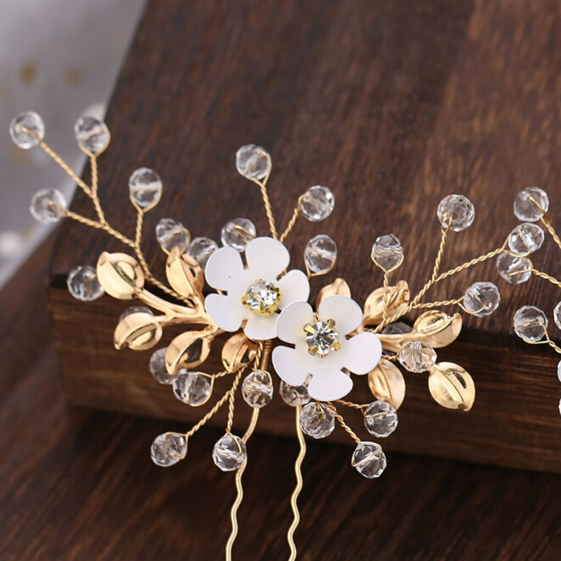 2PCS Hairpins For Women Headdress Bridal Hair Accessories Artificial Pearl Wedding Hair Pins Decoration Hair Ornaments Braid