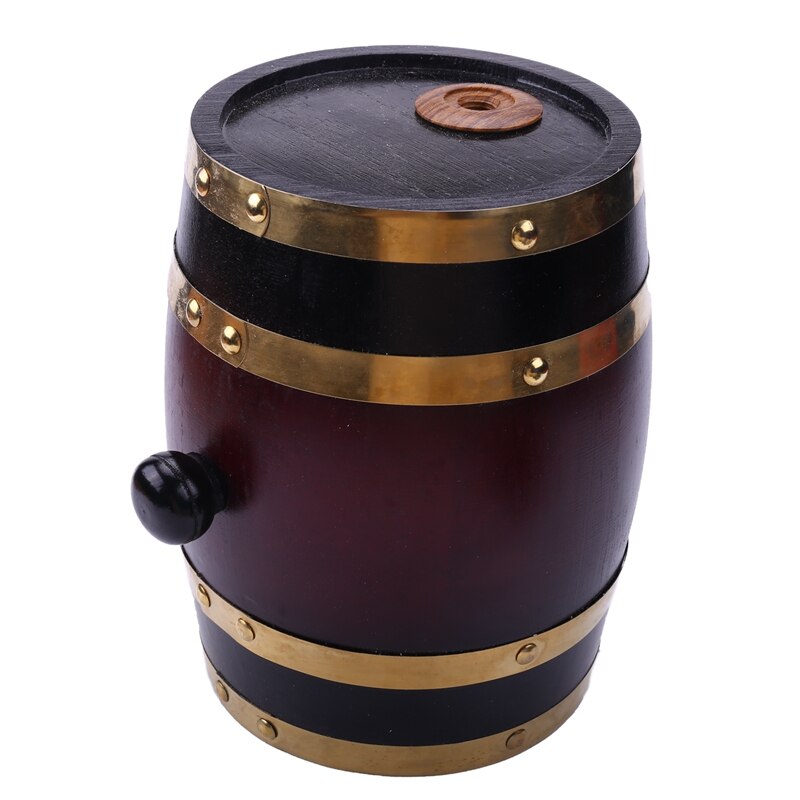 1.5L Tonneau En Bois En Bois Bière Brassage Outils Robinet Machine À Eau Pot de Vin Mini Tonneau Bar à Bière Baril