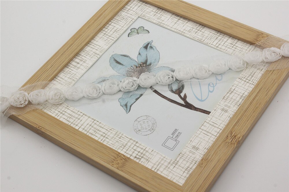 10y 2Cm Shabby Chiffon Roos Bloem Kant Trim Voor Diy Crafting Rompertjes Kleding Jurk Trimmen Home Decorations Naaien Leveringen: off white