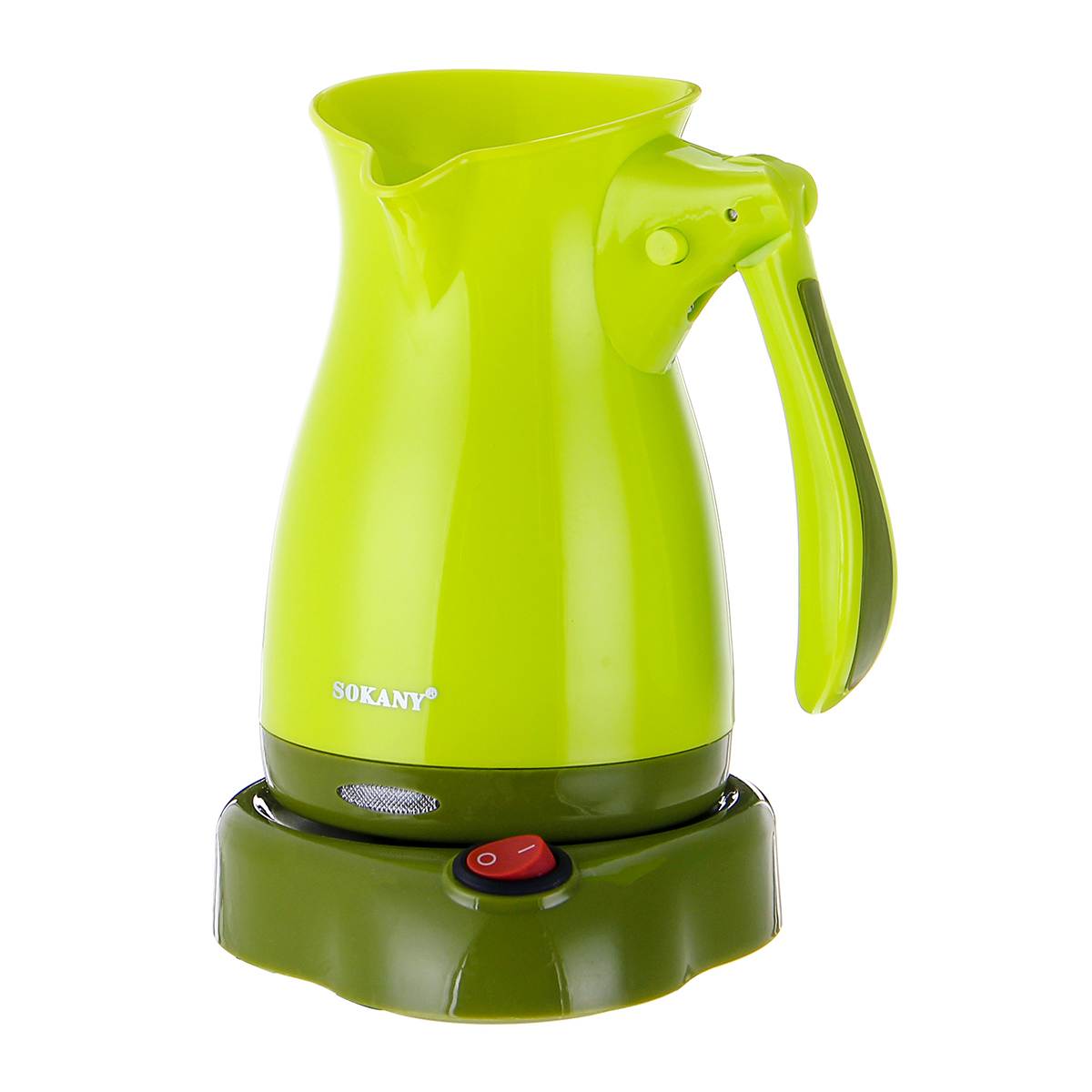 Portable Electric Coffee Maker Espresso Tea Moka Pot 220V Turkish Greek Coffee Machine Anti-slip Base Food Grade ABS Kettle: Green