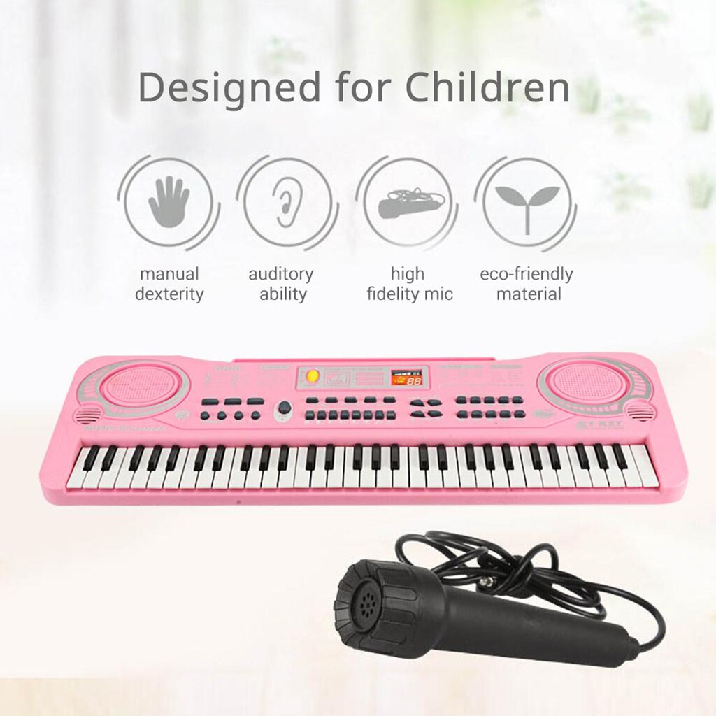 Elektronische Orgel W/Mic 61 Toetsen Usb Digitale Keyboard Piano Speelgoed Voor Kinderen