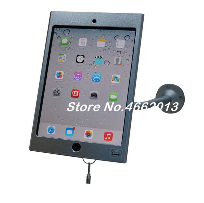 tablet pc display flexible gooseneck wall mount holder stand for iPad mini1 2 3 security safe locked metal box support arm