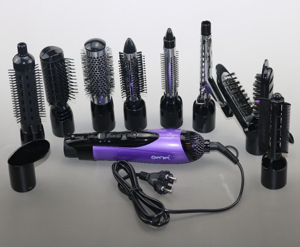 10in1 Pro styler à air sèche-cheveux coup redressant sèche-cheveux brosse fer à friser avec buses peigne rouleau style 220-240V
