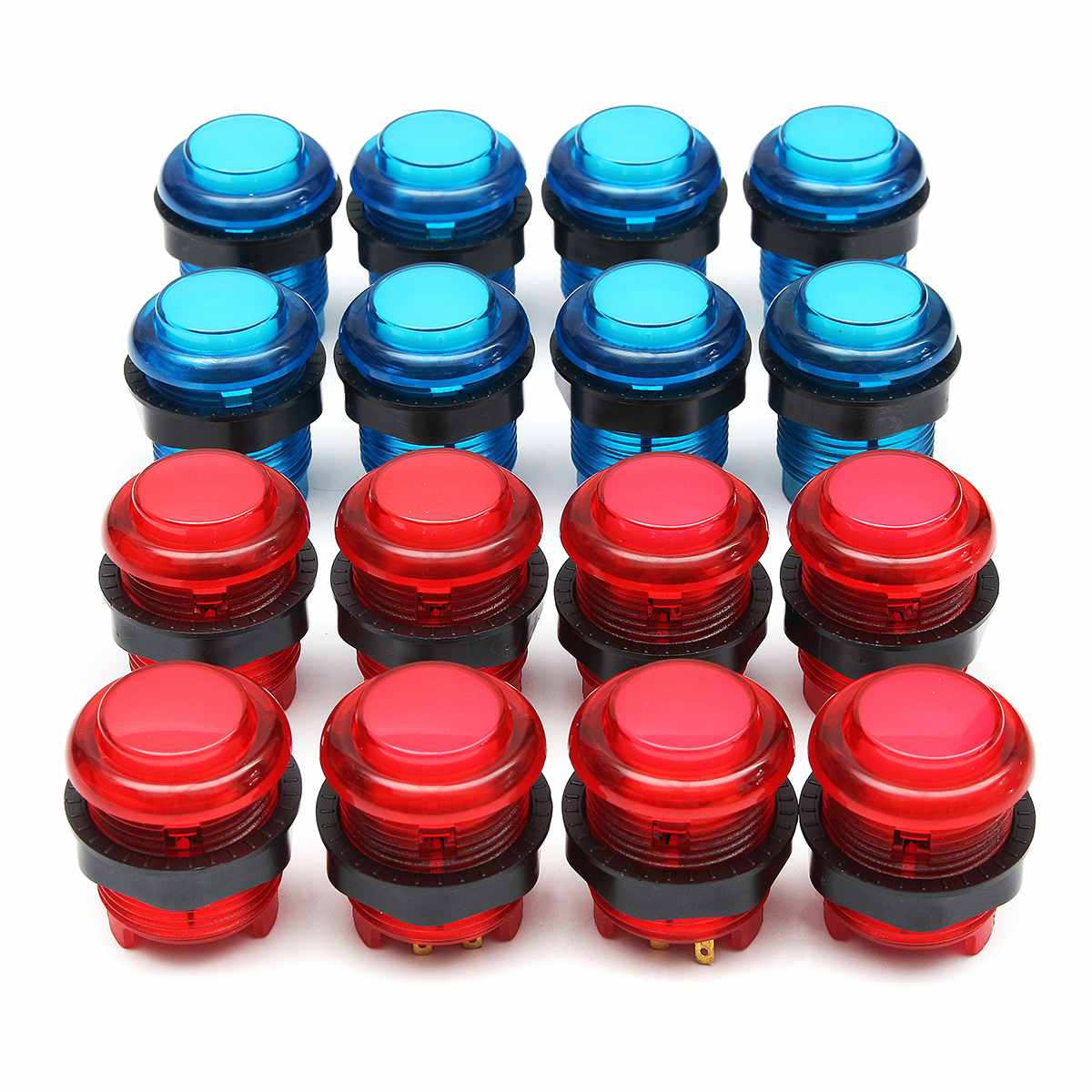 20 stk gjør-det-selv-joystick arkadesett 2 spillere med 20 led arkadeknapper 2 joysticker usb-kodersett + kabler arkadespill delesett