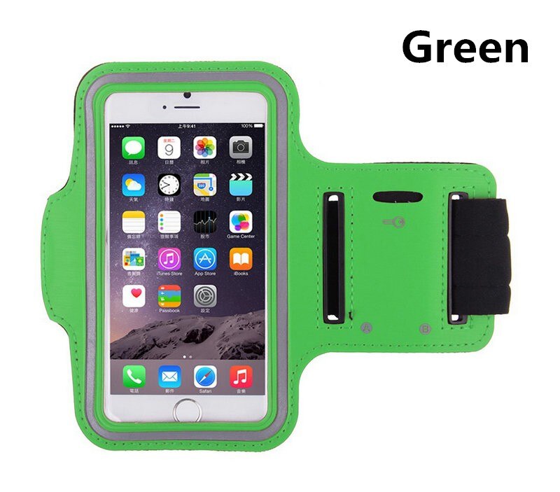 Bolsa impermeable para teléfono móvil para iPhone XS MAX XR 8 7 6 plus Samsung Note 9 8 S9 HUAWEI bordes sellados banda de brazo caja en funcionamiento bolsa: Green