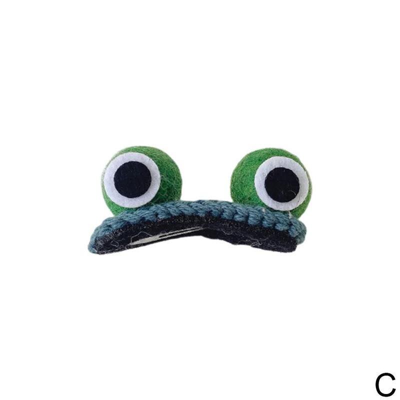 1 pcs Hairpin Frog Eyes Hairpin for Women Bangs Broken Hair Side Clip Sweet Fun Trend Hair Accessories: green