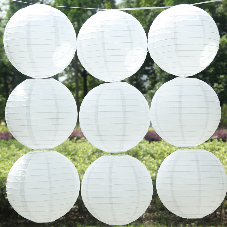 Lanternes en papier blanc rondes | Décor pour fête d'anniversaire ou mariage, décoration de festival artisanal, bricolage,