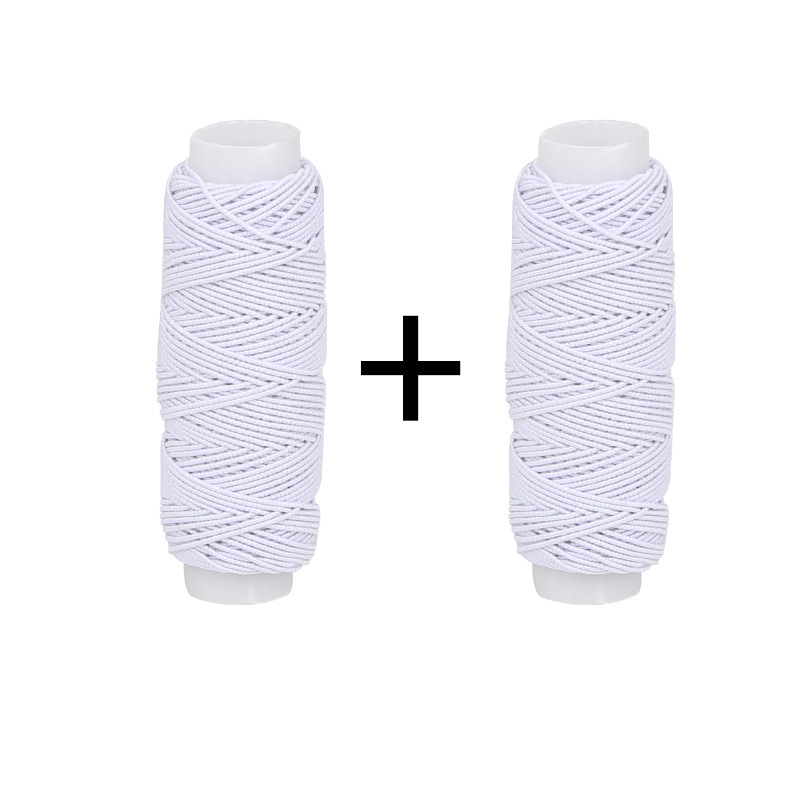 30MLong 5mmWide Colorful Elastic Threads For Sewing Machines 2Roll Set Embroidery Sewing Threads Hand Sewing Thread Craft Set: WHITE