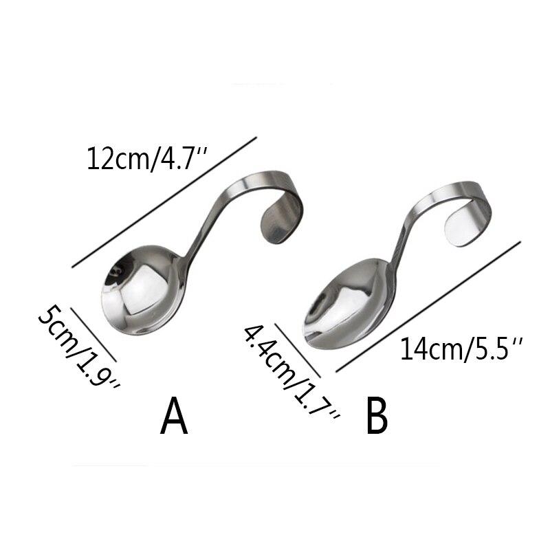 Stainless steel Salad spoon set Curved Handle Dinner Serving Soup Salad Spoon Public Dinnerware Cutlery Kitchen Buffet Tools