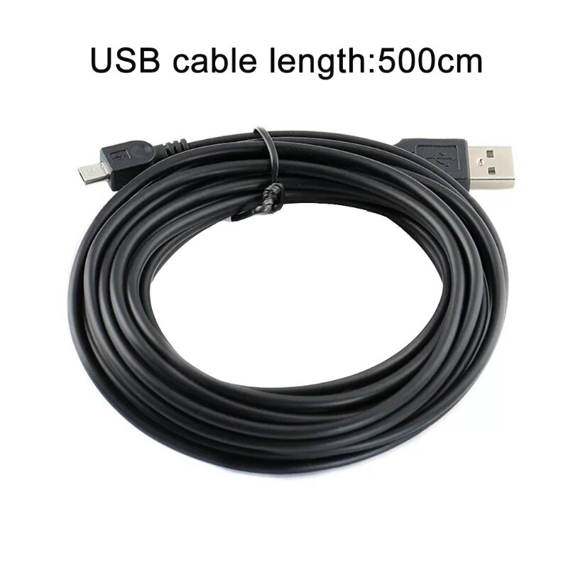 Premium 5M Micro Usb Charger Cable Opladen Wire Cord Voor Huawei Xiaomi Mobiele Telefoon Mobiele Telefoon Tablet Pc Power Bank dvr Camera: Black