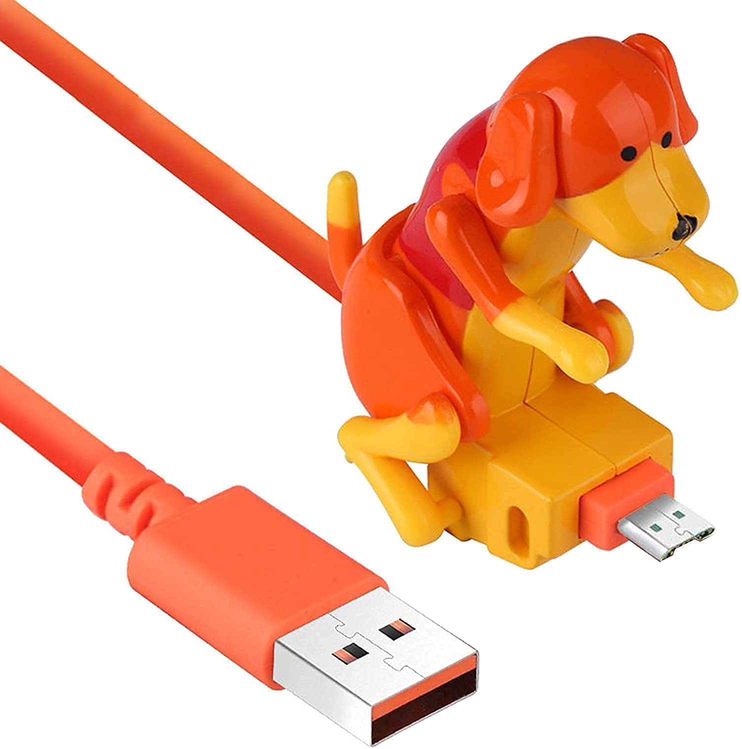 Novelty Dog Fast Charging Cable Line Funny Power Date Great Charger Party Favour: orange / for Android
