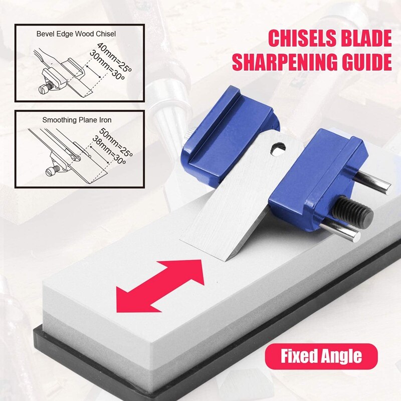 Retail Chisel Honing Guide Jig Metal Angle Sharpener for Wood Chisel Edge Sharpening Angle Guide Abrasive Tools