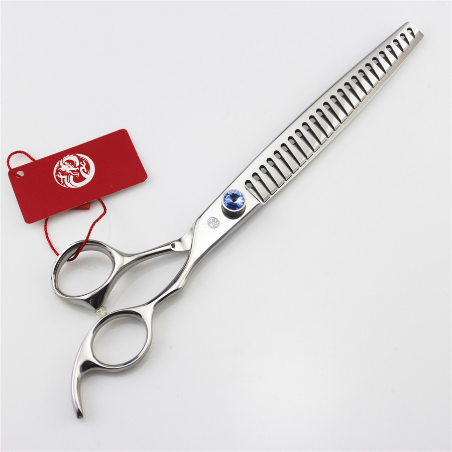 8 inch japanse huisdierenschaar, uitdunschaar, hond, kat, tesoura, trimschaar, haarknipschaar, tesoura: Zilver