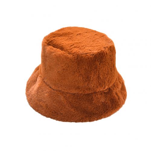 Faux pels vinter spand hat til kvinder pige solid fortykket blød varm fiskehætte udendørs ferie hat cap dame panama: Karamel