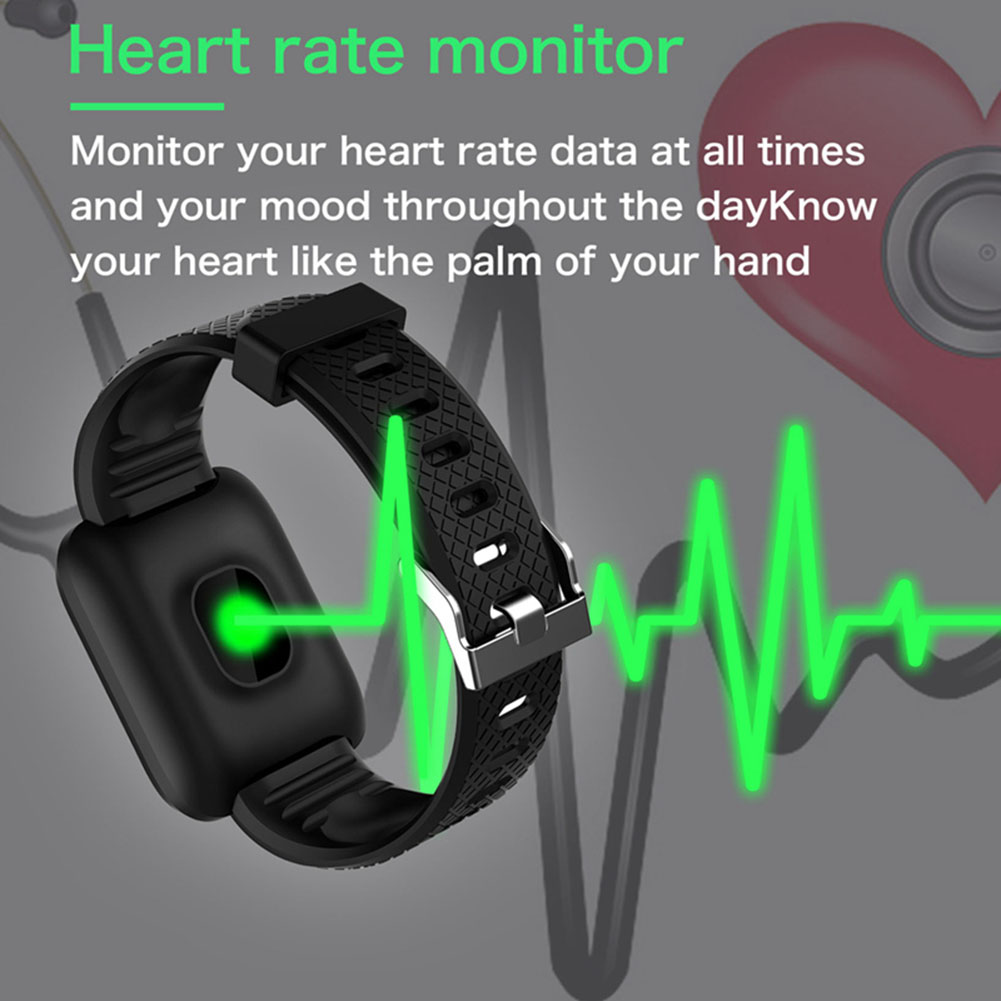 Pulsera inteligente R116plus, resistente al agua, medición de la presión arterial, reloj rastreador de fitness, podómetro, monitorización del ritmo cardíaco