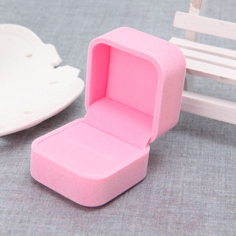 1Pcs Jewelry Box necklace bracelet Ring Storage Box Organizer Display Case Lovely pink girls: A3