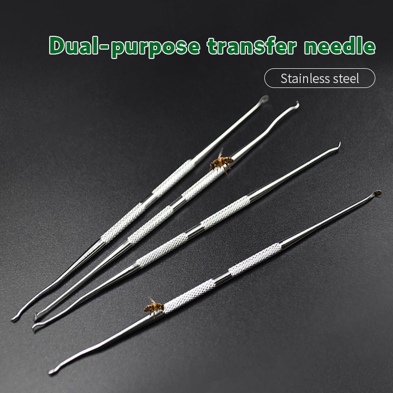 Dual Purpose Shift Pin Worm Moving Bee Queen Larva Grafting Tool Stainless Steel Transferring Needle Beekeeping Tools