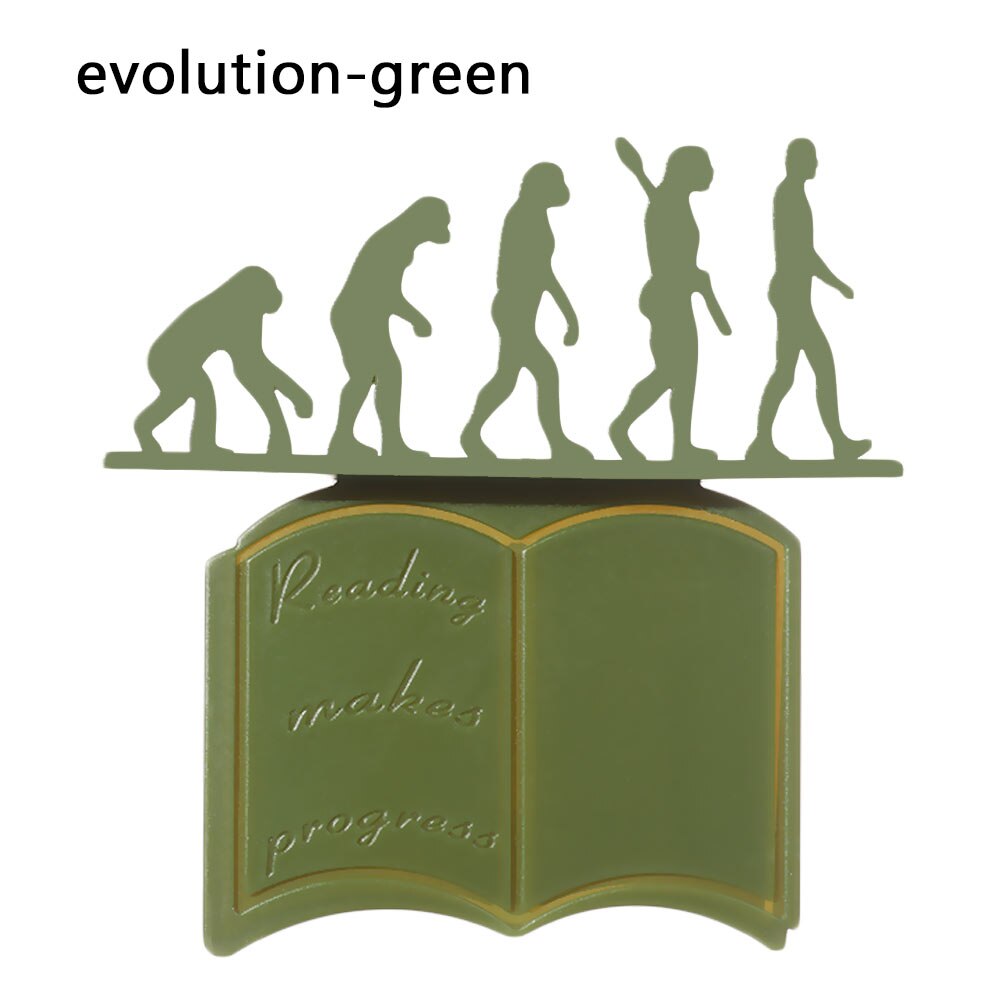 Cute 3D Animal Bookmarks Cartoon Crocodile Hippopotamus Book Markers Carrot Chicken Page Holder for Reading: evolution-green