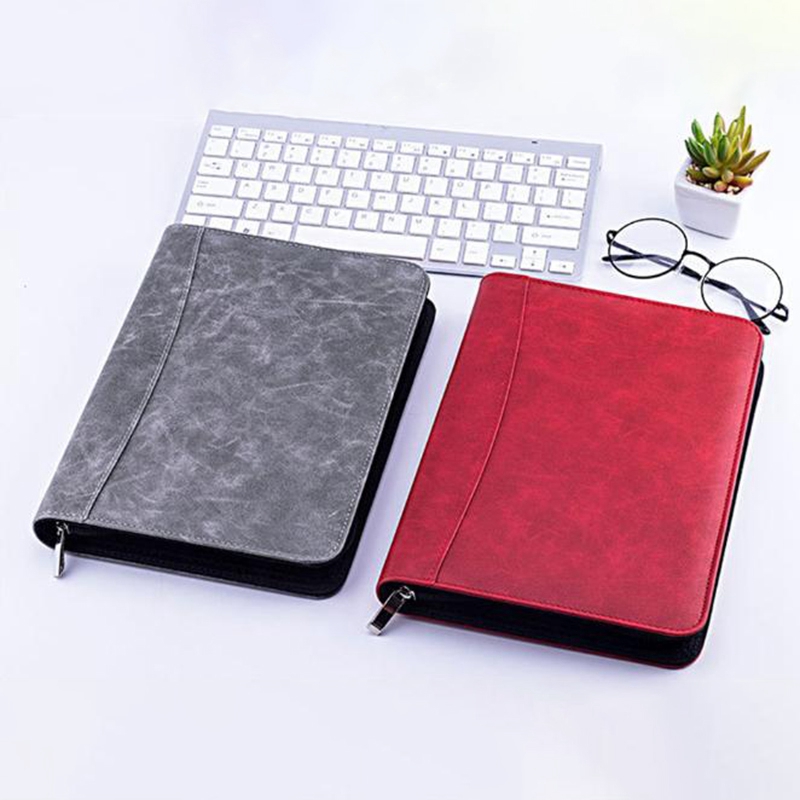 A5 Padfolio with Calculator Zipper Binder Notebook... Grandado