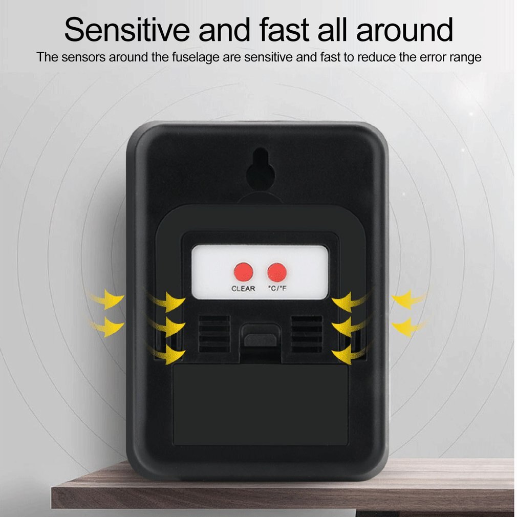 Multifunction Digital Thermometer Hygrometer Automatic Electronic Temperature Humidity Monitor with Large LCD Screen