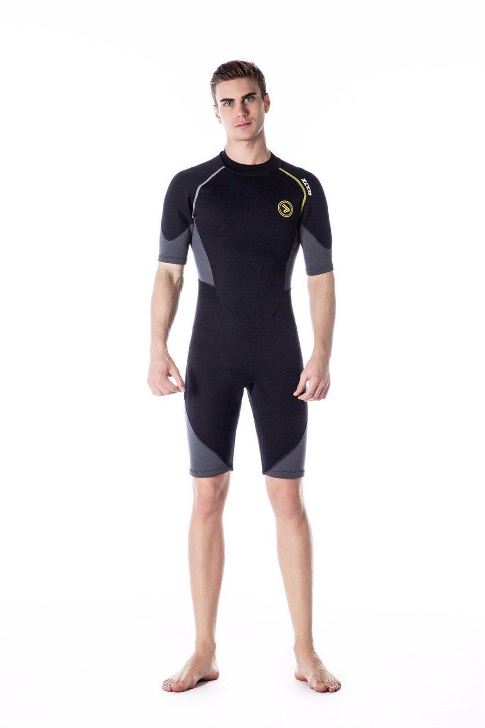 Roupa de mergulho de neoprene masculina, macacão de peça única com manga curta e zíper traseiro de 1.5mm para mergulho