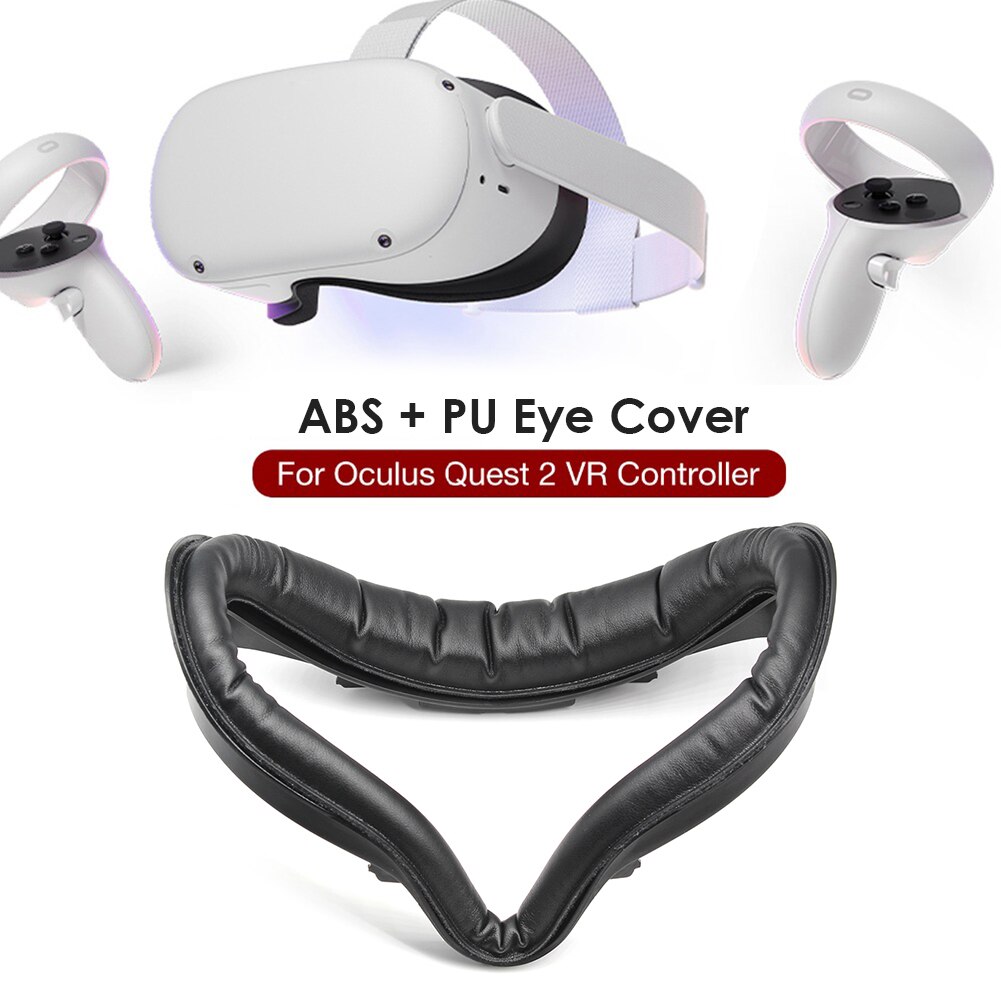 Soporte de interfaz Facial/juego de cubierta de lente para Oculus Quest 2, almohadilla Facial de espuma de cuero PU para Oculus Quest 2 VR, accesorios, negro