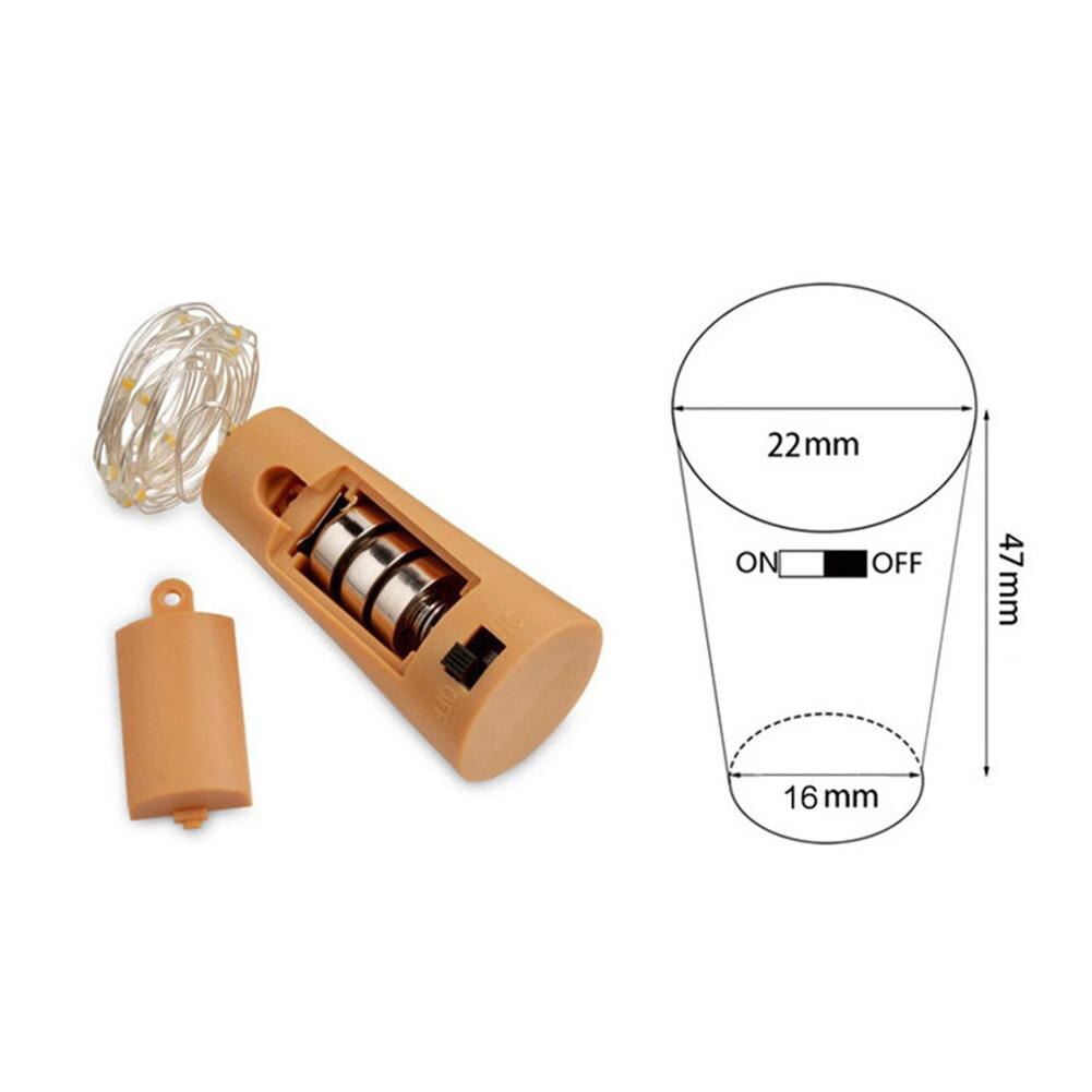15 stk vinflaskeprop kork led lampe romantisk sart lang levetid varm hvid kobbertråd til julefest bryllupslys