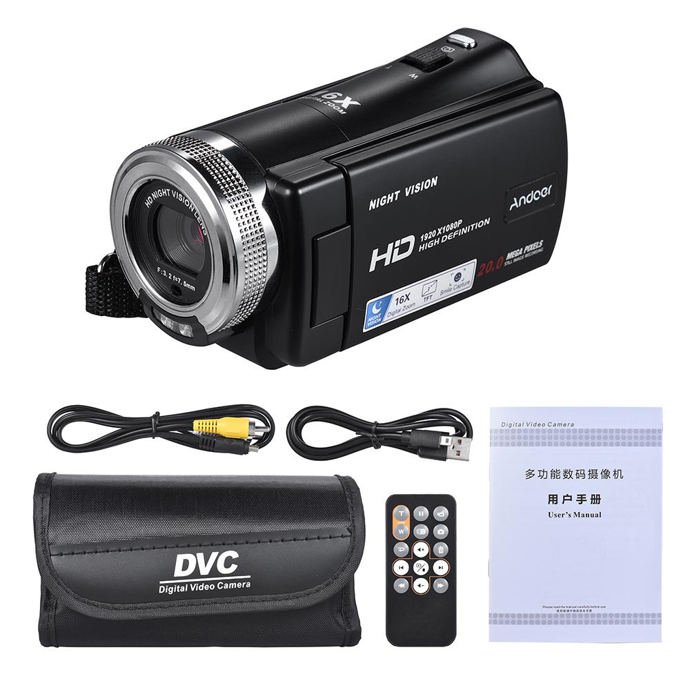 V12 1080P Video Kamera Volle HD 16X Digital Zoom Aufnahme Camcorder w/3,0 Zoll Drehbare LCD Screen Unterstützung nacht Vision R20