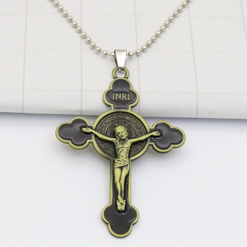 Katholieke Christendom Jesus Vintage Cross Ketting Hanger Sieraden Sleutelhanger Auto Tas Hanger Antieke Gouden Kruis Cross: 03