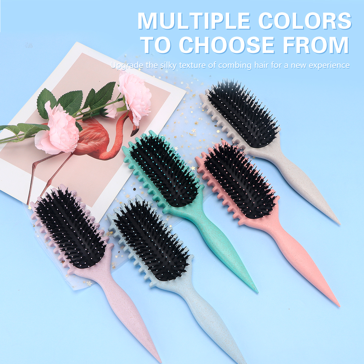 Peine de peluquería de pelo rizado para mujer, peines para desenredar el cabello , peines masajeadores para el cuero cabelludo, herramientas de cepillo de caramelo