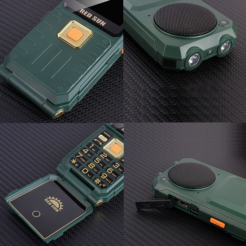 H10 oplaadpo-functie multimedia grote batterij zaklamp omkeren seniele vier kaart versterkte antenne mobiele telefoon