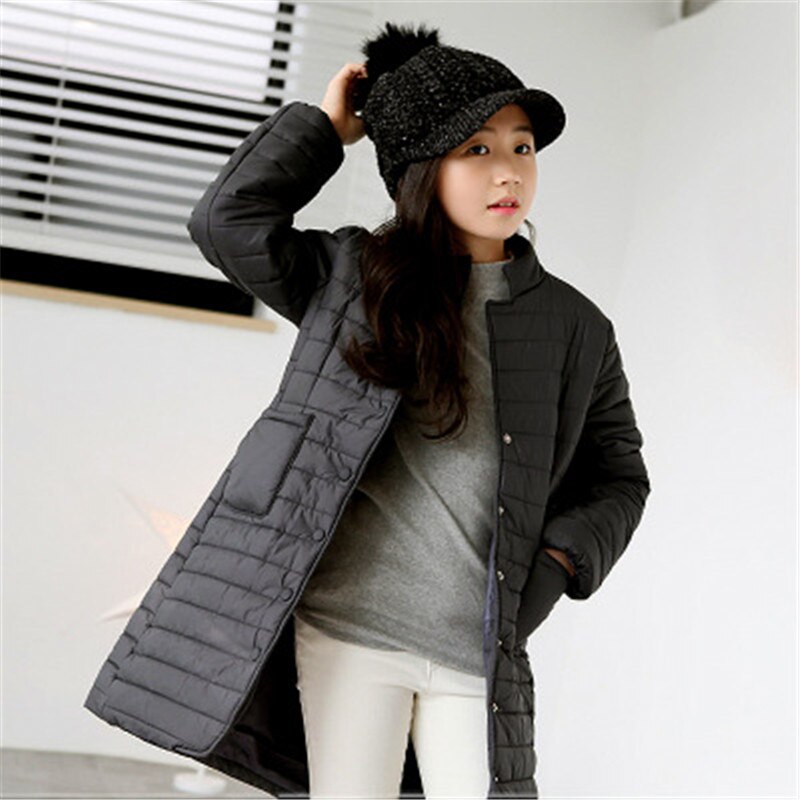 Brand Girls Long Padded Jacket Children Winter Coat Kids Warm Thickening Long Style Coats For Teenage Outwear