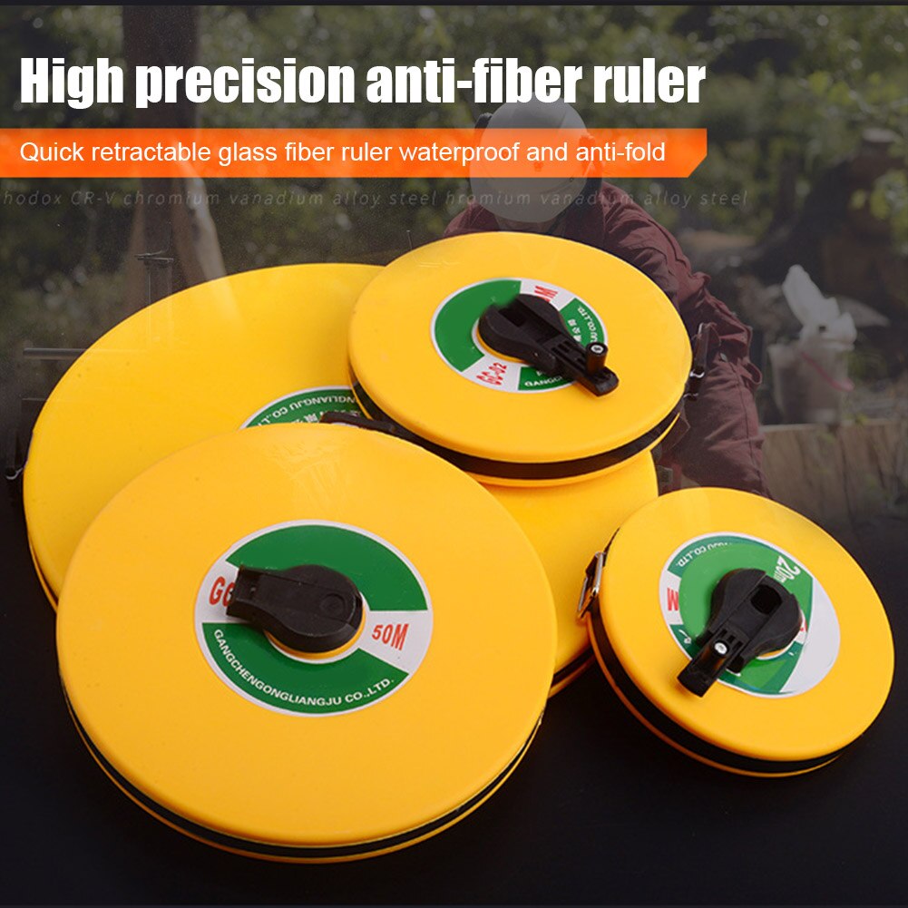10/20/30/50/100M Hand Disc Ruler Carpenter Metric Measuring Meter Tape Measure Tool JDH99