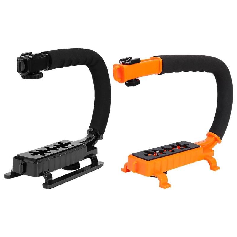 C/U Shaped Handle Grip Camera Handheld Stabilizer with Shoe Mount for DSLR Multi-angle Shooting Easily Convenient