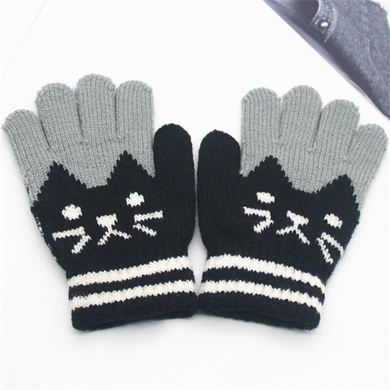 Splice Mittens Winter Baby Boys Girls Knitted Gloves Warm Rope Full Finger Mittens Gloves for Children Toddler Kids