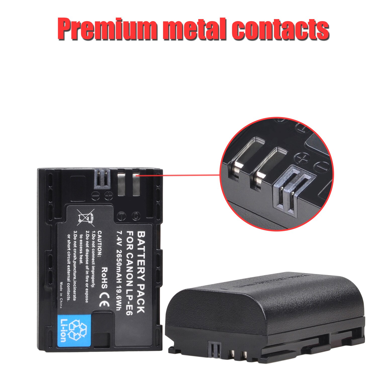 Batmax 2650Mah LP-E6 LPE6 E6 Batterij + Lcd Dual Usb Oplader Voor Canon Eos 5DS R 5D Mark Ii 5D Mark Iii 6D 7D 80D 90D Eos 5DS R